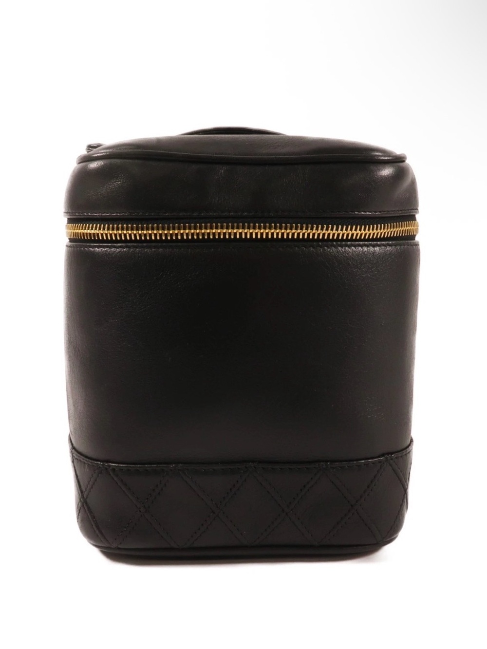 CHANEL Vintage Vanity Case Hand Bag Lambskin Leather Black - Picture 2 of 16
